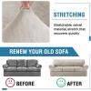 imageHVERSAILTEX Sofa Cover 4 Piece T Cushion Sofa Slipcovers Thick Velvet Couch Cover Stretch T Cushion Sofa Covers for 3 Cushion Couch with 3 Individual T Cushion Covers Burnt BrickFrench Oak