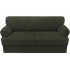 imageHVERSAILTEX Sofa Cover 4 Piece T Cushion Sofa Slipcovers Thick Velvet Couch Cover Stretch T Cushion Sofa Covers for 3 Cushion Couch with 3 Individual T Cushion Covers Burnt BrickOlive