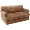 imageHVERSAILTEX Sofa Cover 4 Piece T Cushion Sofa Slipcovers Thick Velvet Couch Cover Stretch T Cushion Sofa Covers for 3 Cushion Couch with 3 Individual T Cushion Covers Burnt BrickCamel