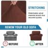 imageHVERSAILTEX Sofa Cover 4 Piece T Cushion Sofa Slipcovers Thick Velvet Couch Cover Stretch T Cushion Sofa Covers for 3 Cushion Couch with 3 Individual T Cushion Covers Burnt BrickBurnt Brick
