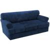 imageHVERSAILTEX Sofa Cover 4 Piece T Cushion Sofa Slipcovers Thick Velvet Couch Cover Stretch T Cushion Sofa Covers for 3 Cushion Couch with 3 Individual T Cushion Covers Burnt BrickNavy