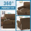 imageHVERSAILTEX Sofa Cover 4 Piece T Cushion Sofa Slipcovers Thick Velvet Couch Cover Stretch T Cushion Sofa Covers for 3 Cushion Couch with 3 Individual T Cushion Covers Burnt BrickBronze Brown