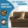imageHVERSAILTEX Sofa Cover 4 Piece T Cushion Sofa Slipcovers Thick Velvet Couch Cover Stretch T Cushion Sofa Covers for 3 Cushion Couch with 3 Individual T Cushion Covers Burnt BrickBronze Brown