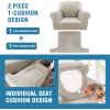 imageHVERSAILTEX Sofa Cover 4 Piece T Cushion Sofa Slipcovers Thick Velvet Couch Cover Stretch T Cushion Sofa Covers for 3 Cushion Couch with 3 Individual T Cushion Covers Burnt BrickFrench Oak