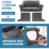 imageHVERSAILTEX Sofa Cover 4 Piece T Cushion Sofa Slipcovers Thick Velvet Couch Cover Stretch T Cushion Sofa Covers for 3 Cushion Couch with 3 Individual T Cushion Covers Burnt BrickNeutral Gray