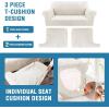 imageHVERSAILTEX Sofa Cover 4 Piece T Cushion Sofa Slipcovers Thick Velvet Couch Cover Stretch T Cushion Sofa Covers for 3 Cushion Couch with 3 Individual T Cushion Covers Burnt BrickPorcelain