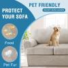 imageHVERSAILTEX Sofa Cover 4 Piece T Cushion Sofa Slipcovers Thick Velvet Couch Cover Stretch T Cushion Sofa Covers for 3 Cushion Couch with 3 Individual T Cushion Covers Burnt BrickFrench Oak