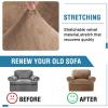 imageHVERSAILTEX Sofa Cover 4 Piece T Cushion Sofa Slipcovers Thick Velvet Couch Cover Stretch T Cushion Sofa Covers for 3 Cushion Couch with 3 Individual T Cushion Covers Burnt BrickCamel