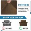 imageHVERSAILTEX Sofa Cover 4 Piece T Cushion Sofa Slipcovers Thick Velvet Couch Cover Stretch T Cushion Sofa Covers for 3 Cushion Couch with 3 Individual T Cushion Covers Burnt BrickBronze Brown