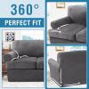 imageHVERSAILTEX Sofa Cover 4 Piece T Cushion Sofa Slipcovers Thick Velvet Couch Cover Stretch T Cushion Sofa Covers for 3 Cushion Couch with 3 Individual T Cushion Covers Burnt BrickNeutral Gray