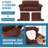 imageHVERSAILTEX Sofa Cover 4 Piece T Cushion Sofa Slipcovers Thick Velvet Couch Cover Stretch T Cushion Sofa Covers for 3 Cushion Couch with 3 Individual T Cushion Covers Burnt BrickBurnt Brick