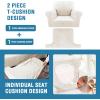 imageHVERSAILTEX Sofa Cover 4 Piece T Cushion Sofa Slipcovers Thick Velvet Couch Cover Stretch T Cushion Sofa Covers for 3 Cushion Couch with 3 Individual T Cushion Covers Burnt BrickPorcelain