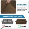 imageHVERSAILTEX Sofa Cover 4 Piece T Cushion Sofa Slipcovers Thick Velvet Couch Cover Stretch T Cushion Sofa Covers for 3 Cushion Couch with 3 Individual T Cushion Covers Burnt BrickBronze Brown