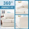 imageHVERSAILTEX Sofa Cover 4 Piece T Cushion Sofa Slipcovers Thick Velvet Couch Cover Stretch T Cushion Sofa Covers for 3 Cushion Couch with 3 Individual T Cushion Covers Burnt BrickPorcelain