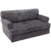 imageHVERSAILTEX Sofa Cover 4 Piece T Cushion Sofa Slipcovers Thick Velvet Couch Cover Stretch T Cushion Sofa Covers for 3 Cushion Couch with 3 Individual T Cushion Covers Burnt BrickNeutral Gray