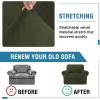 imageHVERSAILTEX Sofa Cover 4 Piece T Cushion Sofa Slipcovers Thick Velvet Couch Cover Stretch T Cushion Sofa Covers for 3 Cushion Couch with 3 Individual T Cushion Covers Burnt BrickOlive