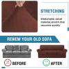 imageHVERSAILTEX Sofa Cover 4 Piece T Cushion Sofa Slipcovers Thick Velvet Couch Cover Stretch T Cushion Sofa Covers for 3 Cushion Couch with 3 Individual T Cushion Covers Burnt BrickBurnt Brick