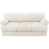 imageHVERSAILTEX Sofa Cover 4 Piece T Cushion Sofa Slipcovers Thick Velvet Couch Cover Stretch T Cushion Sofa Covers for 3 Cushion Couch with 3 Individual T Cushion Covers Burnt BrickPorcelain