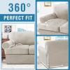 imageHVERSAILTEX Sofa Cover 4 Piece T Cushion Sofa Slipcovers Thick Velvet Couch Cover Stretch T Cushion Sofa Covers for 3 Cushion Couch with 3 Individual T Cushion Covers Burnt BrickFrench Oak