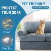 imageHVERSAILTEX Sofa Cover 4 Piece T Cushion Sofa Slipcovers Thick Velvet Couch Cover Stretch T Cushion Sofa Covers for 3 Cushion Couch with 3 Individual T Cushion Covers Burnt BrickStone Blue
