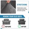 imageHVERSAILTEX Sofa Cover 4 Piece T Cushion Sofa Slipcovers Thick Velvet Couch Cover Stretch T Cushion Sofa Covers for 3 Cushion Couch with 3 Individual T Cushion Covers Burnt BrickNeutral Gray