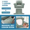 imageHVERSAILTEX Sofa Cover 4 Piece T Cushion Sofa Slipcovers Thick Velvet Couch Cover Stretch T Cushion Sofa Covers for 3 Cushion Couch with 3 Individual T Cushion Covers Burnt BrickSea Grass