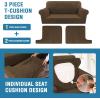 imageHVERSAILTEX Sofa Cover 4 Piece T Cushion Sofa Slipcovers Thick Velvet Couch Cover Stretch T Cushion Sofa Covers for 3 Cushion Couch with 3 Individual T Cushion Covers Burnt BrickBronze Brown