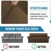 imageHVERSAILTEX Sofa Cover 4 Piece T Cushion Sofa Slipcovers Thick Velvet Couch Cover Stretch T Cushion Sofa Covers for 3 Cushion Couch with 3 Individual T Cushion Covers Burnt BrickBronze Brown
