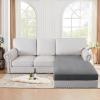 imageHVERSAILTEX Suede Stretch Couch Cushion Covers Sofa Cushion Covers Replacement Sectional Couch Seat Cover Protector Slipcovers for Pets Washable 3 Piece Sofa Covers for 3 Cushion NaturalGrey