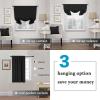 imageHVERSAILTEX Tie Up Curtain Thermal Insulated Short Window Shade Light Blocking Curtains for BathroomKitchen Rod Pocket Panel 46in Wide by 63in Long IvoryJet Black