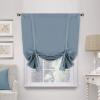 imageHVERSAILTEX Tie Up Curtain Thermal Insulated Short Window Shade Light Blocking Curtains for BathroomKitchen Rod Pocket Panel 46in Wide by 63in Long IvoryStone Blue