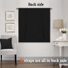 imageHVERSAILTEX Tie Up Curtain Thermal Insulated Short Window Shade Light Blocking Curtains for BathroomKitchen Rod Pocket Panel 46in Wide by 63in Long IvoryJet Black