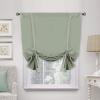 imageHVERSAILTEX Tie Up Curtain Thermal Insulated Short Window Shade Light Blocking Curtains for BathroomKitchen Rod Pocket Panel 46in Wide by 63in Long IvoryLight Sage