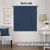 imageHVERSAILTEX Tie Up Curtain Thermal Insulated Short Window Shade Light Blocking Curtains for BathroomKitchen Rod Pocket Panel 46in Wide by 63in Long IvoryNavy