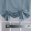 imageHVERSAILTEX Tie Up Curtain Thermal Insulated Short Window Shade Light Blocking Curtains for BathroomKitchen Rod Pocket Panel 46in Wide by 63in Long IvoryStone Blue