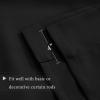 imageHVERSAILTEX Tie Up Curtain Thermal Insulated Short Window Shade Light Blocking Curtains for BathroomKitchen Rod Pocket Panel 46in Wide by 63in Long IvoryJet Black