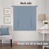imageHVERSAILTEX Tie Up Curtain Thermal Insulated Short Window Shade Light Blocking Curtains for BathroomKitchen Rod Pocket Panel 46in Wide by 63in Long IvoryStone Blue