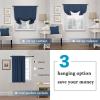 imageHVERSAILTEX Tie Up Curtain Thermal Insulated Short Window Shade Light Blocking Curtains for BathroomKitchen Rod Pocket Panel 46in Wide by 63in Long IvoryNavy
