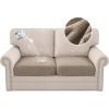 imageHVERSAILTEX Waterproof Sofa Seat Cushion Covers Sofa Covers for Seating Couch Cushion Slipcover Protectors Non Slip Cushion Cover Made of Looped Fleece Fabric Durable Sturdy 3 Pack GreyTaupe