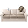 imageHVERSAILTEX Waterproof Sofa Seat Cushion Covers Sofa Covers for Seating Couch Cushion Slipcover Protectors Non Slip Cushion Cover Made of Looped Fleece Fabric Durable Sturdy 3 Pack GreyTaupe