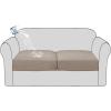 imageHVERSAILTEX Waterproof Sofa Seat Cushion Covers Sofa Covers for Seating Couch Cushion Slipcover Protectors Non Slip Cushion Cover Made of Looped Fleece Fabric Durable Sturdy 3 Pack GreyTaupe