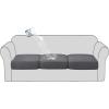 imageHVERSAILTEX Waterproof Sofa Seat Cushion Covers Sofa Covers for Seating Couch Cushion Slipcover Protectors Non Slip Cushion Cover Made of Looped Fleece Fabric Durable Sturdy 3 Pack GreyCharcoal