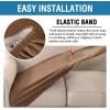 imageHVERSAILTEX Waterproof Sofa Seat Cushion Covers Sofa Covers for Seating Couch Cushion Slipcover Protectors Non Slip Cushion Cover Made of Looped Fleece Fabric Durable Sturdy 3 Pack GreyCaramel