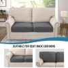 imageHVERSAILTEX Waterproof Sofa Seat Cushion Covers Sofa Covers for Seating Couch Cushion Slipcover Protectors Non Slip Cushion Cover Made of Looped Fleece Fabric Durable Sturdy 3 Pack GreyCharcoal