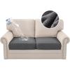 imageHVERSAILTEX Waterproof Sofa Seat Cushion Covers Sofa Covers for Seating Couch Cushion Slipcover Protectors Non Slip Cushion Cover Made of Looped Fleece Fabric Durable Sturdy 3 Pack GreyCharcoal