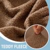 imageHVERSAILTEX Waterproof Sofa Seat Cushion Covers Sofa Covers for Seating Couch Cushion Slipcover Protectors Non Slip Cushion Cover Made of Looped Fleece Fabric Durable Sturdy 3 Pack GreyCaramel