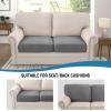 imageHVERSAILTEX Waterproof Sofa Seat Cushion Covers Sofa Covers for Seating Couch Cushion Slipcover Protectors Non Slip Cushion Cover Made of Looped Fleece Fabric Durable Sturdy 3 Pack GreyGrey