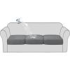 imageHVERSAILTEX Waterproof Sofa Seat Cushion Covers Sofa Covers for Seating Couch Cushion Slipcover Protectors Non Slip Cushion Cover Made of Looped Fleece Fabric Durable Sturdy 3 Pack GreyGrey