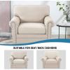 imageHVERSAILTEX Waterproof Sofa Seat Cushion Covers Sofa Covers for Seating Couch Cushion Slipcover Protectors Non Slip Cushion Cover Made of Looped Fleece Fabric Durable Sturdy 3 Pack GreyNatural White