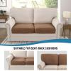imageHVERSAILTEX Waterproof Sofa Seat Cushion Covers Sofa Covers for Seating Couch Cushion Slipcover Protectors Non Slip Cushion Cover Made of Looped Fleece Fabric Durable Sturdy 3 Pack GreyCaramel